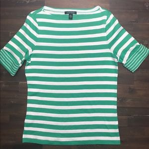 Lauren Ralph Lauren boat neck striped top